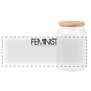 Feminist Rechte für Frauen Feministin - Panorama Keksdose mit Holzdeckel - Weiß - Vorne
