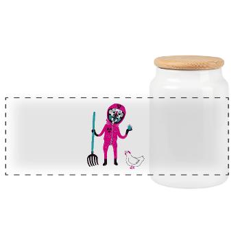 Atom Farmer - Boîte à biscuits avec couvercle en bois - blanc - Devant