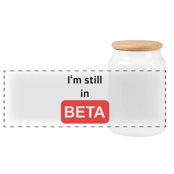 Beta - Panorama Keksdose mit Holzdeckel - Weiß - Vorne