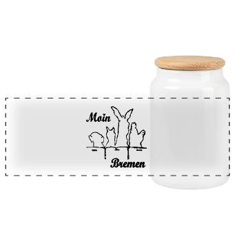 Moin de Brême avec les musiciens de la ville - Boîte à biscuits avec couvercle en bois - blanc - Devant