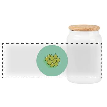 Vegan vegetarian animal welfare gift idea - Panoramic Cookie Jar with Wooden Lid - white - Front