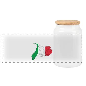 Scooter - Italy - Flag - Country - Panoramic Cookie Jar with Wooden Lid - white - Front