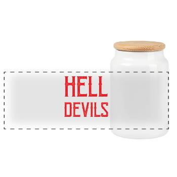 Hell is empty and all the devils are here - Panoramic Cookie Jar with Wooden Lid - white - Front