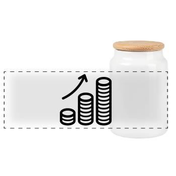 Return money interest growth - Panoramic Cookie Jar with Wooden Lid - white - Front