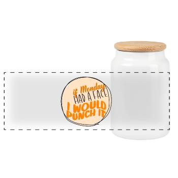 Si lundi avait un visage, je le boxerais - Boîte à biscuits avec couvercle en bois - blanc - Devant