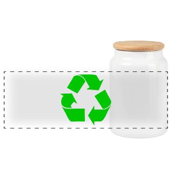 recycling - Panoramic Cookie Jar with Wooden Lid - white - Front