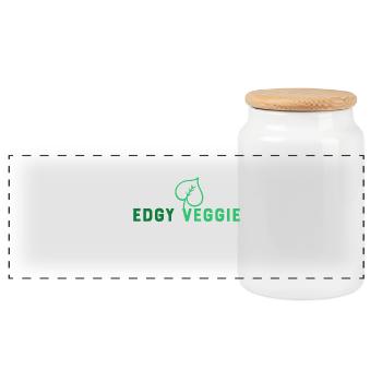 Vegan vegetarian animal welfare gift idea - Panoramic Cookie Jar with Wooden Lid - white - Front