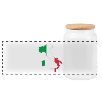 Italie - Boîte à biscuits avec couvercle en bois - blanc - Devant