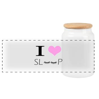J'aime trop dormir! idée cadeau - Boîte à biscuits avec couvercle en bois - blanc - Devant
