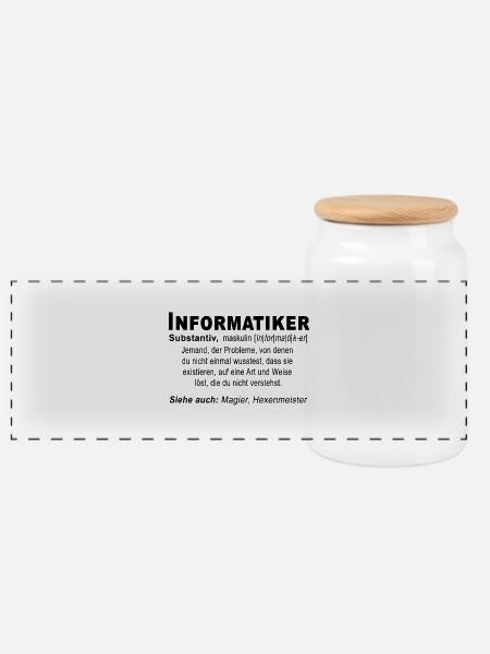 Informatiker lustige Definition Student Nerd Shirt - Panorama Keksdose mit Holzdeckel - Weiß