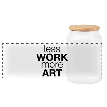 Art Kunst - Panoramic Cookie Jar with Wooden Lid - white - Front