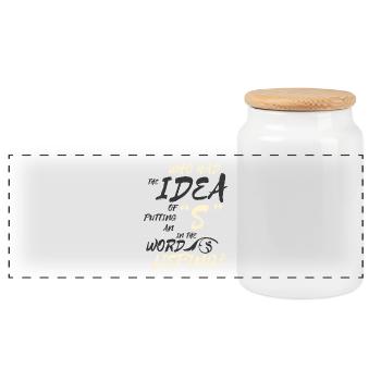 Lisp language linguistics Logoädie therapist joke - Panoramic Cookie Jar with Wooden Lid - white - Front