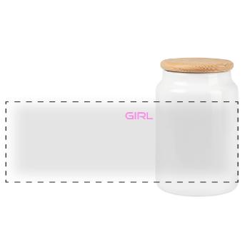 bad girl gift gift idea cool black - Panoramic Cookie Jar with Wooden Lid - white - Front