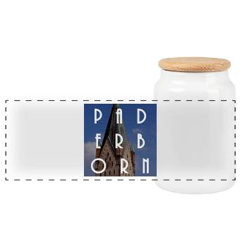 Paderborn - Boîte à biscuits avec couvercle en bois - blanc - Devant