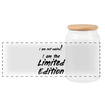not weird -> Limited Edition - Panoramic Cookie Jar with Wooden Lid - white - Front