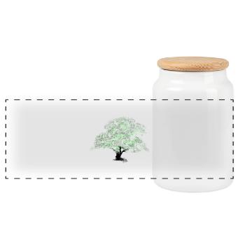 OAKtree - Panorama Keksdose mit Holzdeckel - Weiß - Vorne