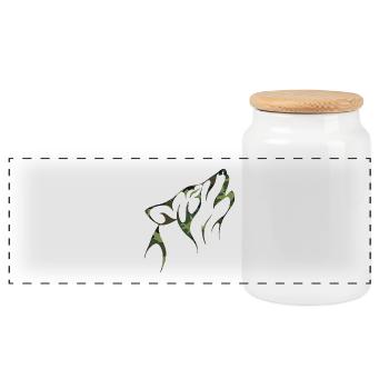 Loup Camouflage Animal Nature Wilderness Predator Shirt - Boîte à biscuits avec couvercle en bois - blanc - Devant