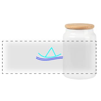 navigation à voile - Boîte à biscuits avec couvercle en bois - blanc - Devant