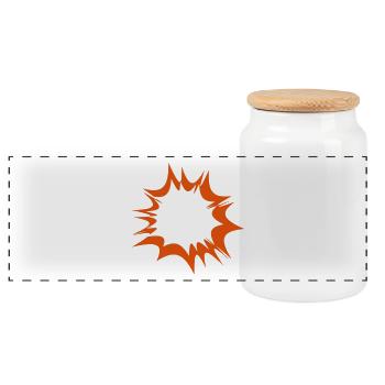 Comic speech bubble explosion - Panoramic Cookie Jar with Wooden Lid - white - Front