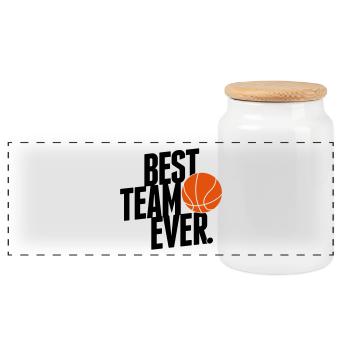 Best Team ever - Basketball - Boîte à biscuits avec couvercle en bois - blanc - Devant