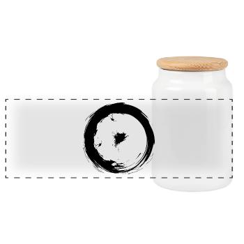 Astronomische Symbole Sonne Symbol Design - Panorama Keksdose mit Holzdeckel - Weiß - Vorne