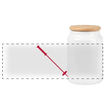 Bâton de ski - Boîte à biscuits avec couvercle en bois - blanc - Devant
