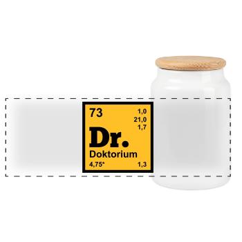 Doctor - Panoramic Cookie Jar with Wooden Lid - white - Front