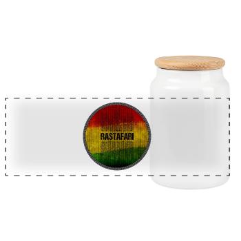 reggae rasta life - Boîte à biscuits avec couvercle en bois - blanc - Devant