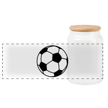 football / ball 1c - Panorama Keksdose mit Holzdeckel - Weiß - Vorne