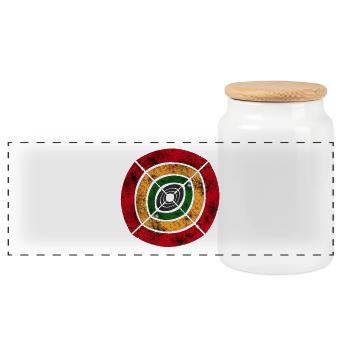 reggae africa sign big - Boîte à biscuits avec couvercle en bois - blanc - Devant