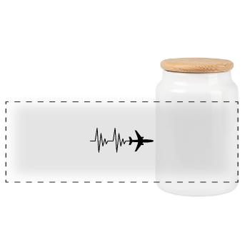 Le pilote d'avion EKG aime les battements de coeur. - Boîte à biscuits avec couvercle en bois - blanc - Devant