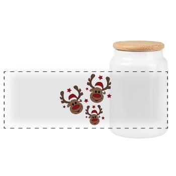 Weihnachten - Panorama Keksdose mit Holzdeckel - Weiß - Vorne