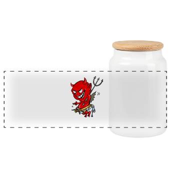 Baby Devil - Kletter T-Shirt - Panorama Keksdose mit Holzdeckel - Weiß - Vorne