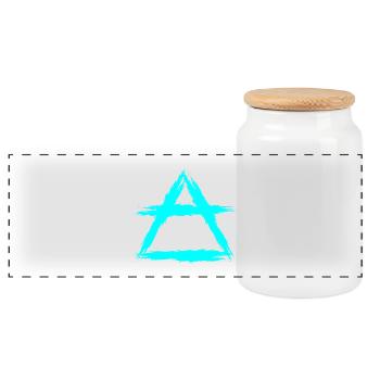 Element symbol air - Panoramic Cookie Jar with Wooden Lid - white - Front