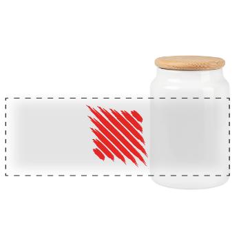 Abstract modern art - Panoramic Cookie Jar with Wooden Lid - white - Front