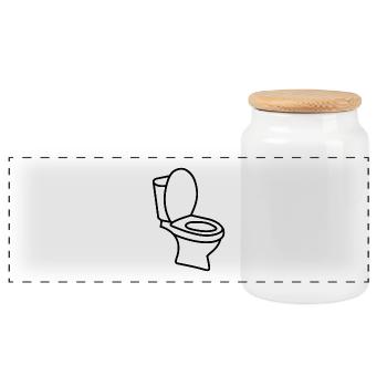 Toilettes toilettes toilettes - Boîte à biscuits avec couvercle en bois - blanc - Devant