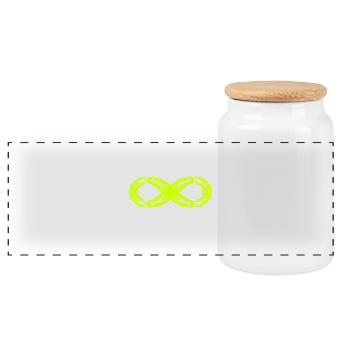 Icône de signe symbole infini - Boîte à biscuits avec couvercle en bois - blanc - Devant