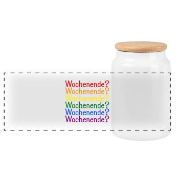Wochenende Regenbogen LGBT - Panorama Keksdose mit Holzdeckel - Weiß - Vorne