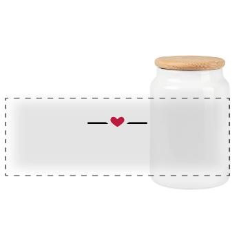Coeur de ligne - Boîte à biscuits avec couvercle en bois - blanc - Devant