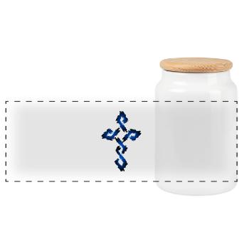 Cross christianity religion - Panoramic Cookie Jar with Wooden Lid - white - Front