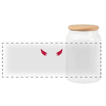 cornes diable - Boîte à biscuits avec couvercle en bois - blanc - Devant