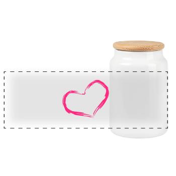 Herz Rosa Geschenk Liebe - Panorama Keksdose mit Holzdeckel - Weiß - Vorne