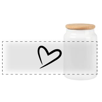 cœur - Boîte à biscuits avec couvercle en bois - blanc - Devant