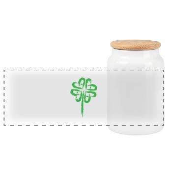 Shamrock symbol Celtic symbols - Panoramic Cookie Jar with Wooden Lid - white - Front