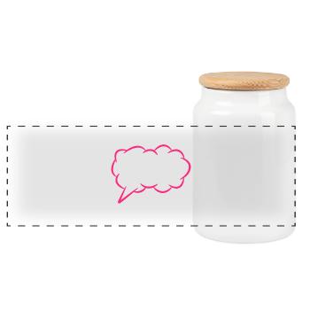 Speech bubble thought bubble - Panoramic Cookie Jar with Wooden Lid - white - Front