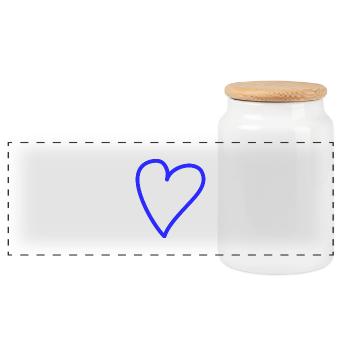 Coeur Mains libres Bleu - Boîte à biscuits avec couvercle en bois - blanc - Devant