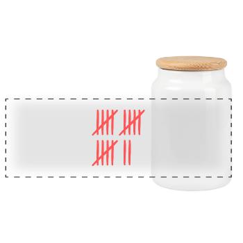 Tally sheet 17 years old - Panoramic Cookie Jar with Wooden Lid - white - Front