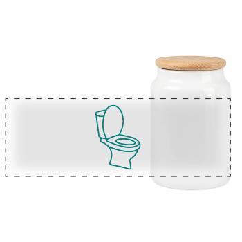 Toilettes toilettes - Boîte à biscuits avec couvercle en bois - blanc - Devant