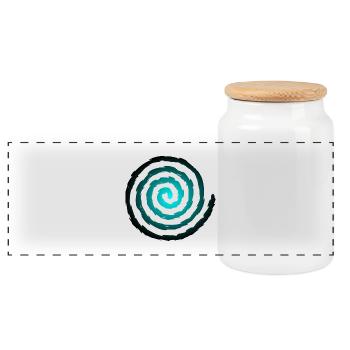 Spirale Symbol Wachstum und Erweiterung - Panorama Keksdose mit Holzdeckel - Weiß - Vorne