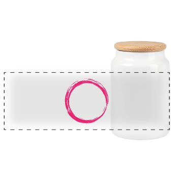 Kreis Symbol Design Rosa - Panorama Keksdose mit Holzdeckel - Weiß - Vorne